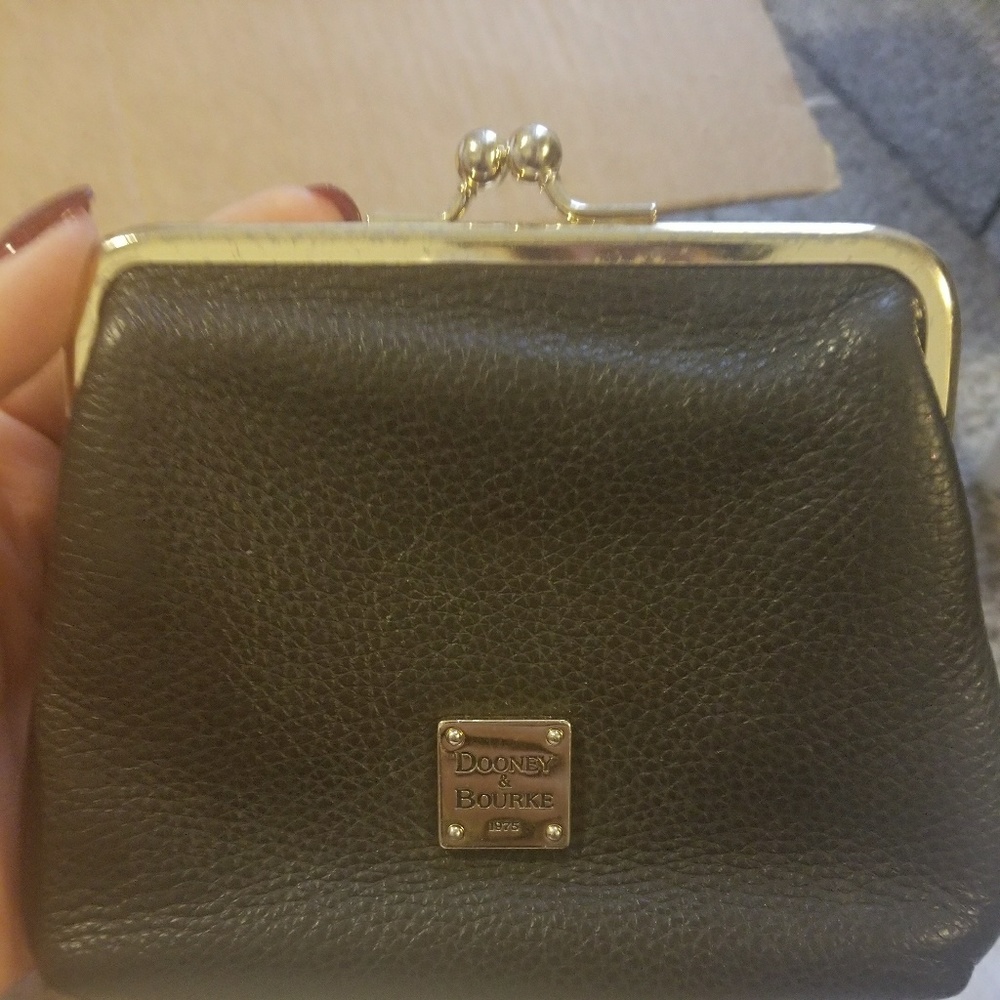 Dooney & Bourke leather clutch with kiss lock